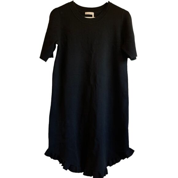 See By Chloe Black Frill Edge Short Sleeves Knit Mini Dress.Size M - Picture 6 of 15